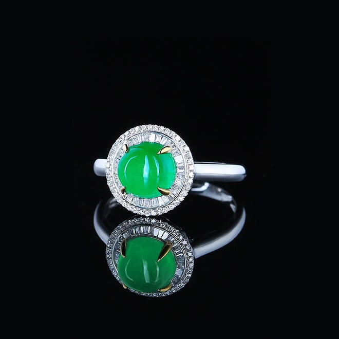 14k Gold 2.28 Ctw Vivid Green Natural Emerald & Diamond Ring - 2
