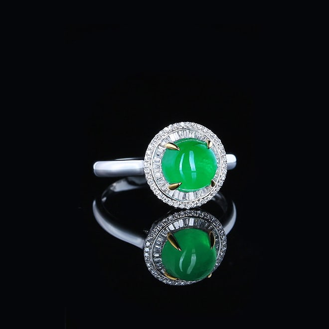 14k Gold 2.28 Ctw Vivid Green Natural Emerald & Diamond Ring - 3