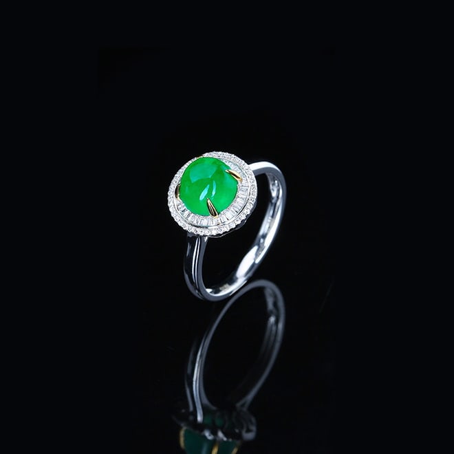 14k Gold 2.28 Ctw Vivid Green Natural Emerald & Diamond Ring - 5