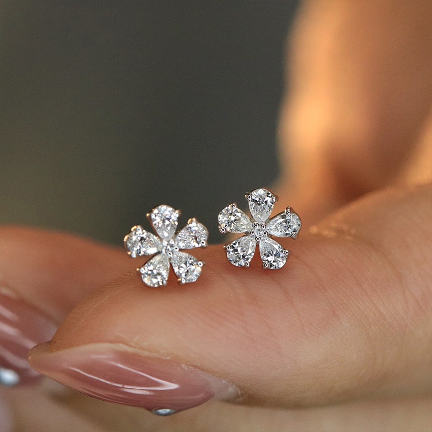 14k Gold 0.4 Ct Natural H Diamond Earrings - 2