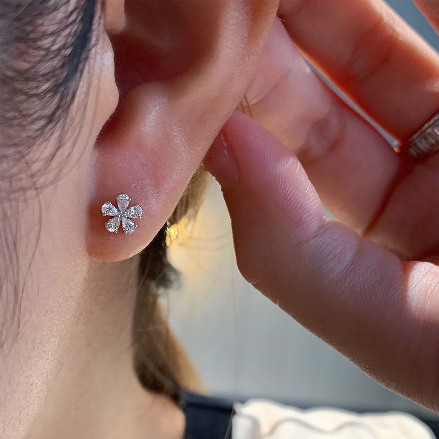 14k Gold 0.4 Ct Natural H Diamond Earrings - 3