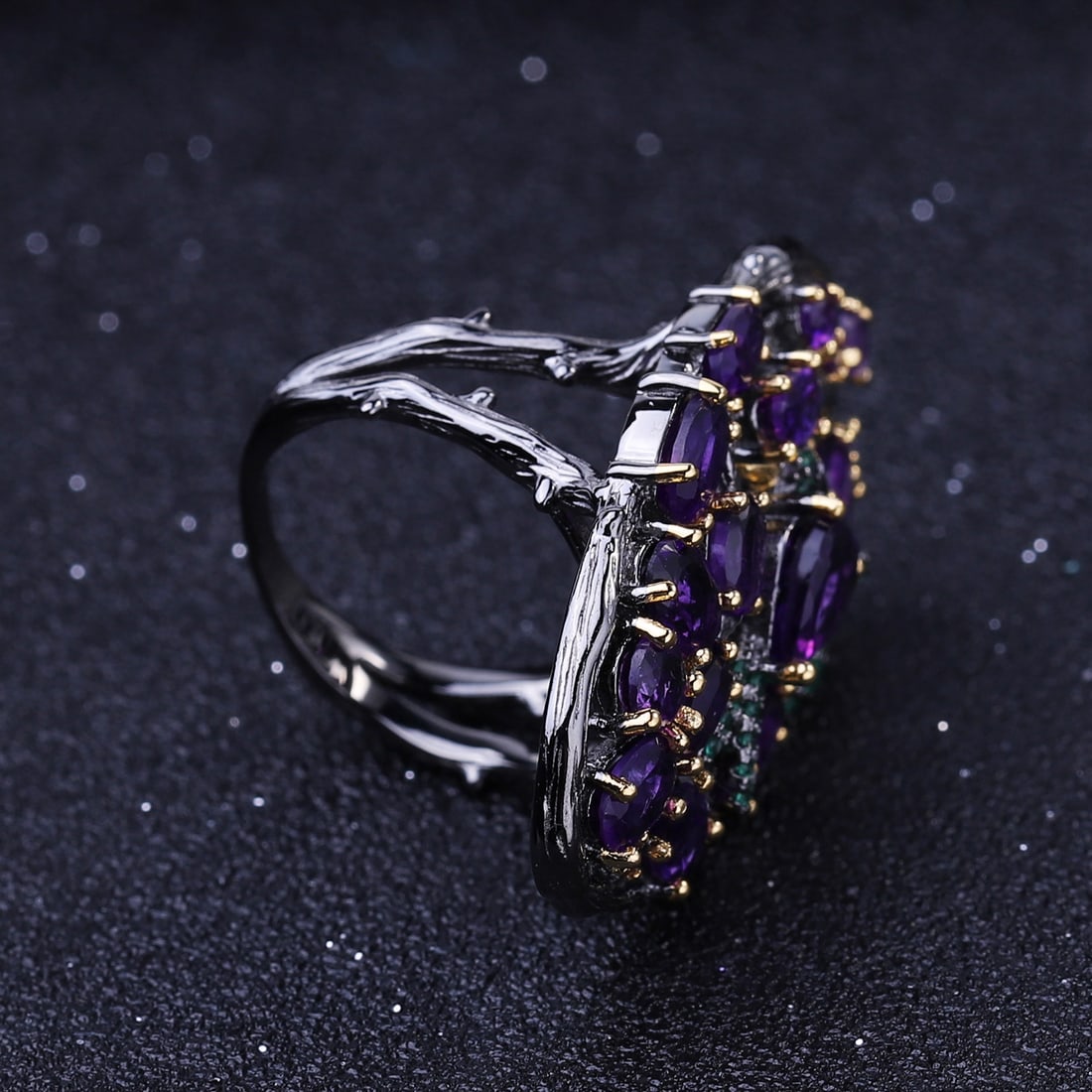 925 Sterling Silver Natural Amethyst Jewelry Set - 5