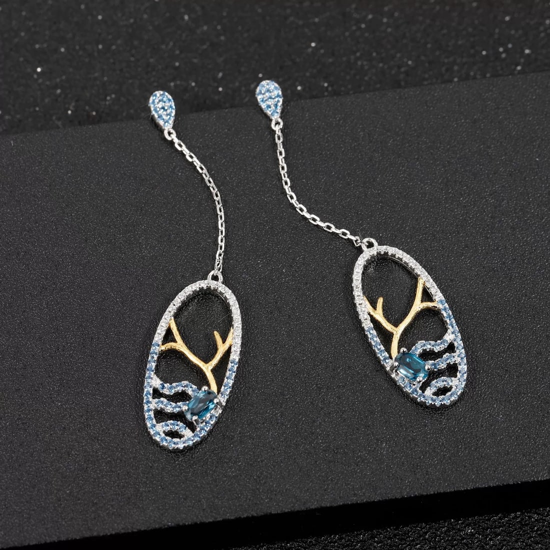 925 Sterling Silver Natural Topaz & Topaz Jewelry Set - 5