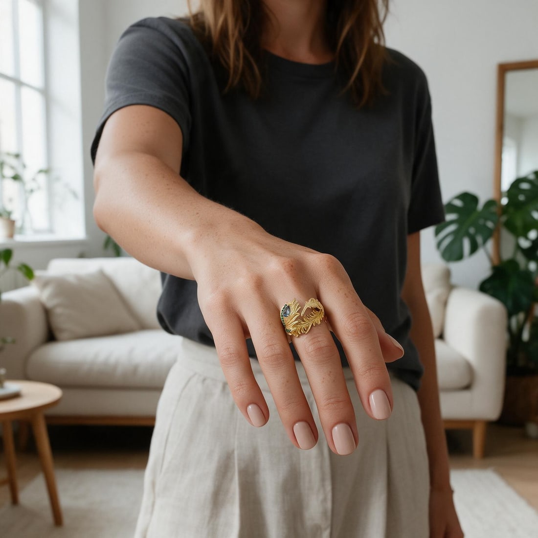 925 Sterling Silver Natural Topaz & Nano Emerald Ring: Ref:260821021 // gold content:925 sterling silver // ring size:7us // // main gemstone:topaz // shape:pear // carat weight: // color:blue // treatment:natural // // adjacent gemstone 2 : nano emerald