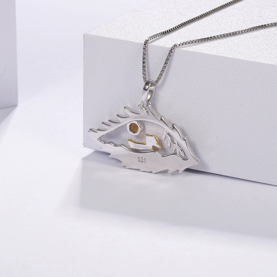 925 Sterling Silver Natural Topaz Necklace - 7