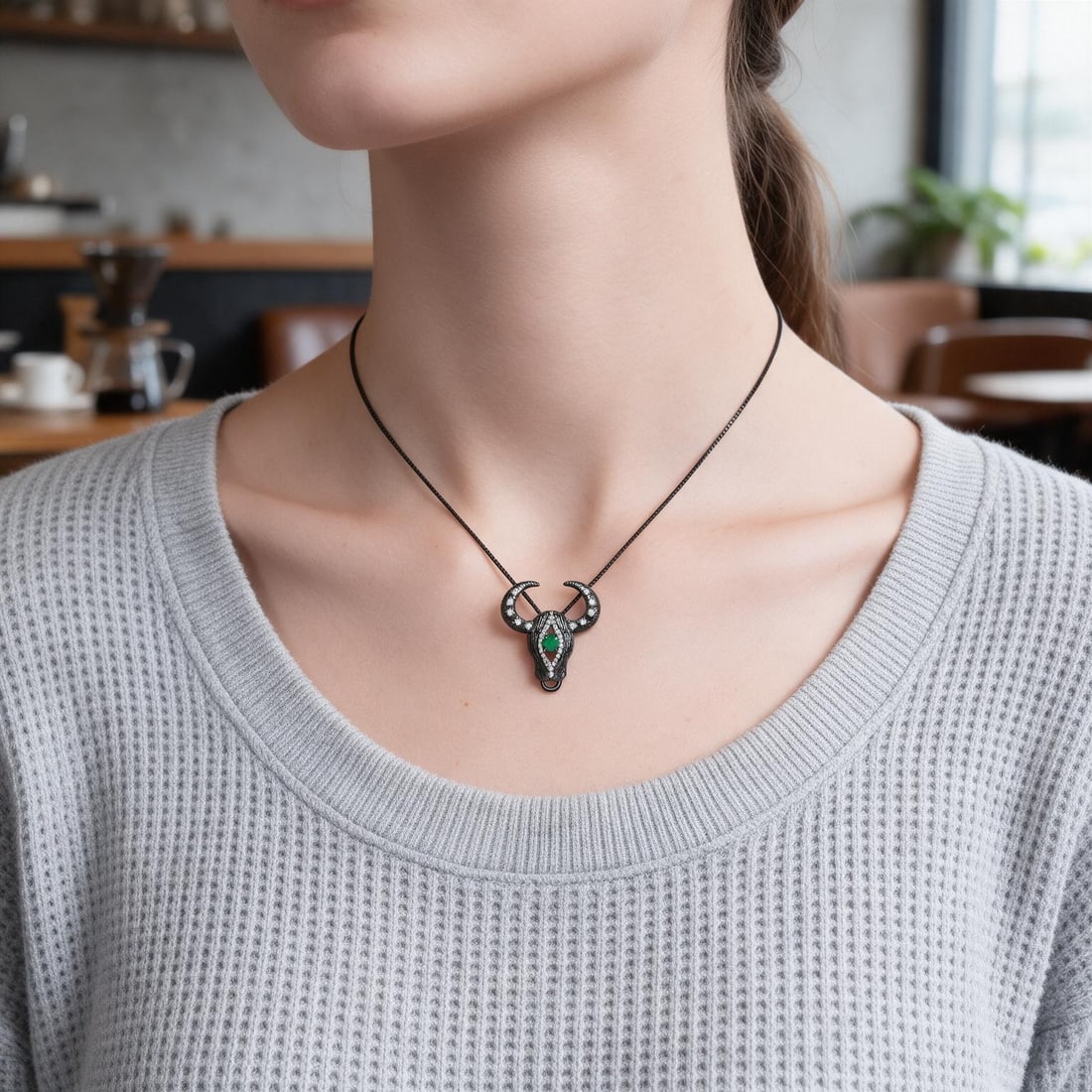 925 Sterling Silver Natural Agate & Cubic Zirconia Necklace: Ref:260821114 // gold content:925 sterling silver // main gemstone:agate // shape:round // carat weight: // color:green // treatment:natural // cut grade:g // // adjacent gemstone 2 : cubic zirconia
