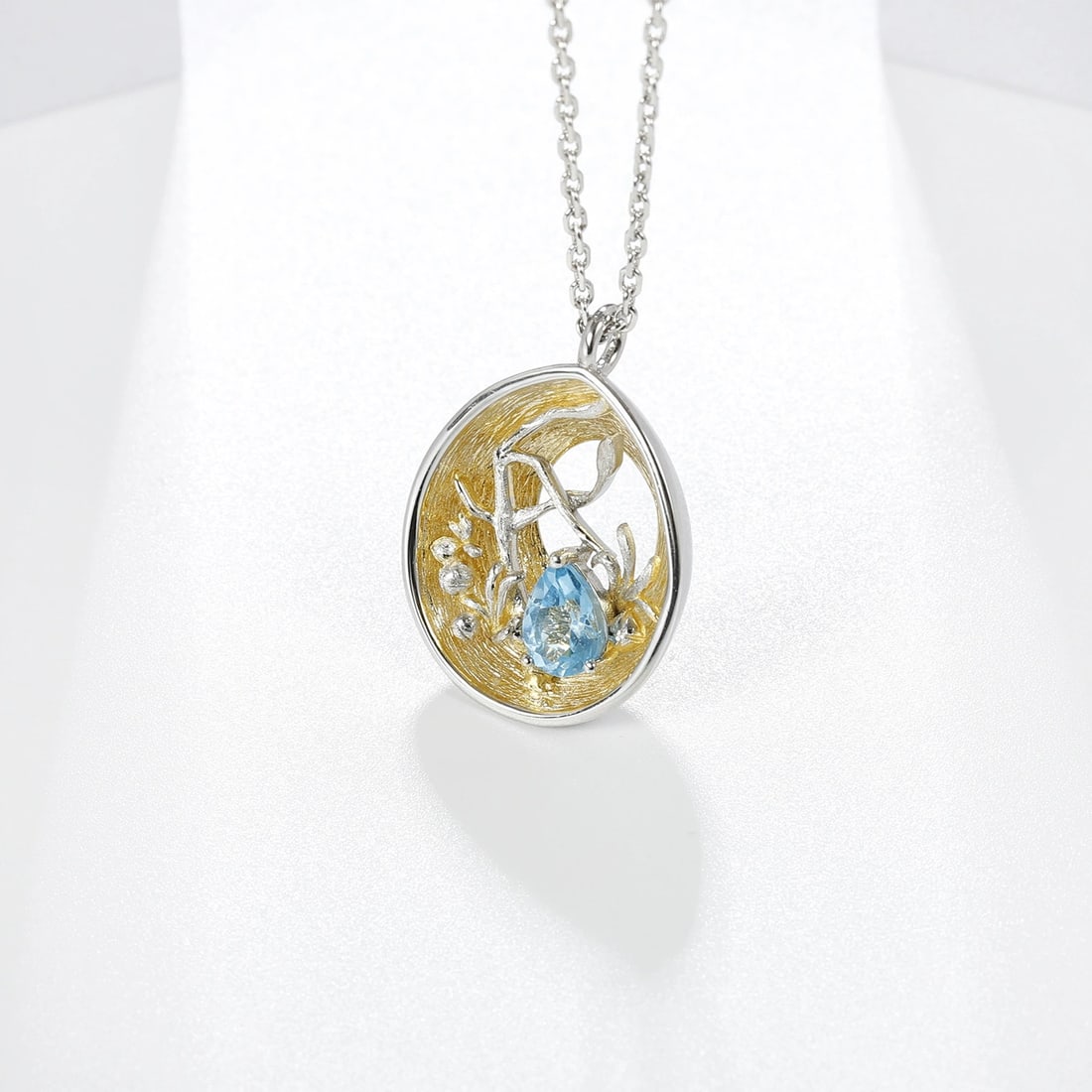 925 Sterling Silver Natural Topaz Necklace - 2