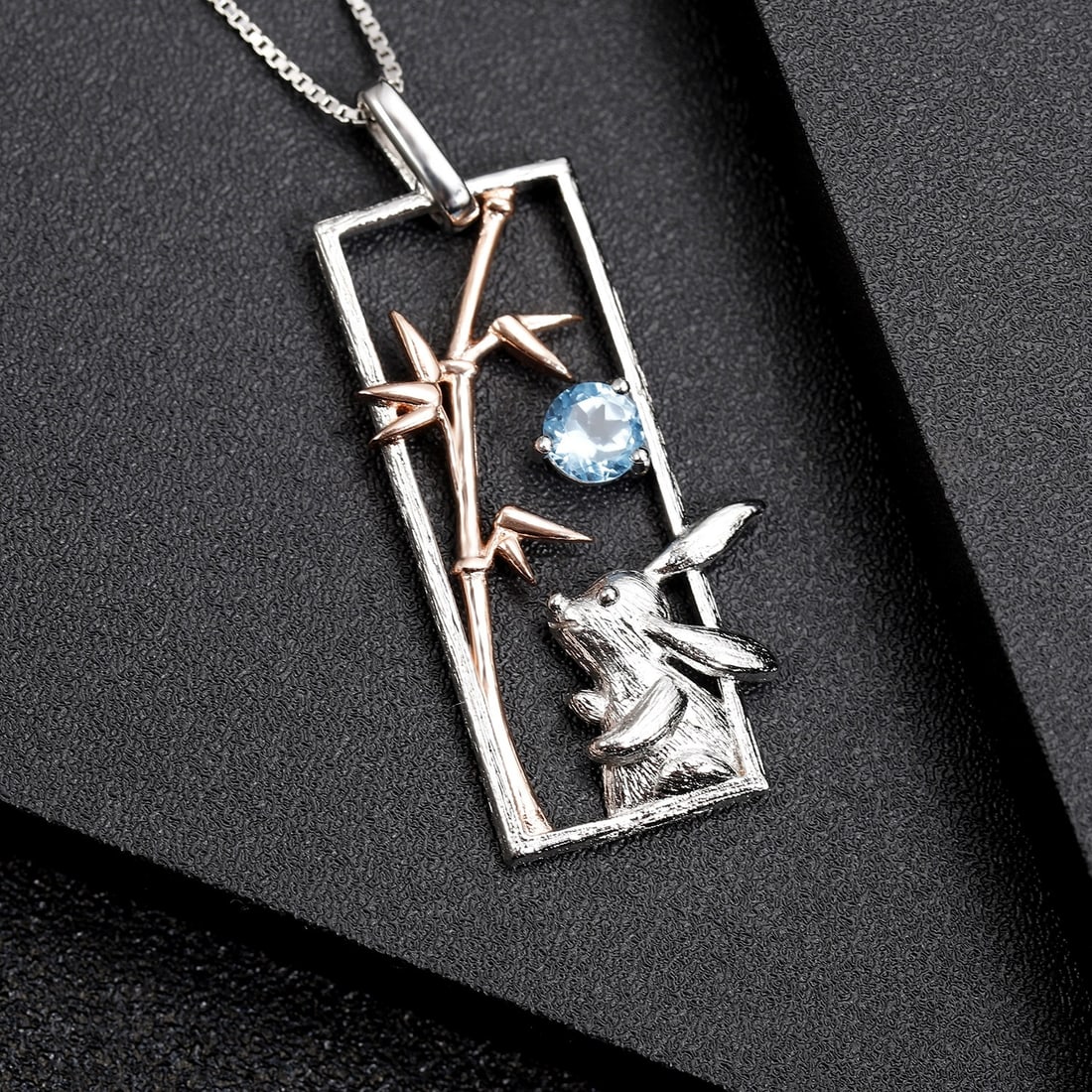 925 Sterling Silver Natural Topaz Necklace - 4