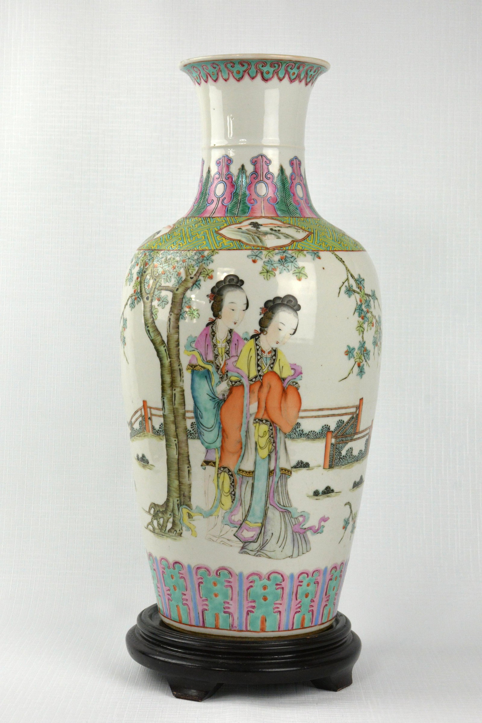 ANTIQUE RARE FENCAI VASE CHINESE FINE DRAWING SIGNED (1 of 20)