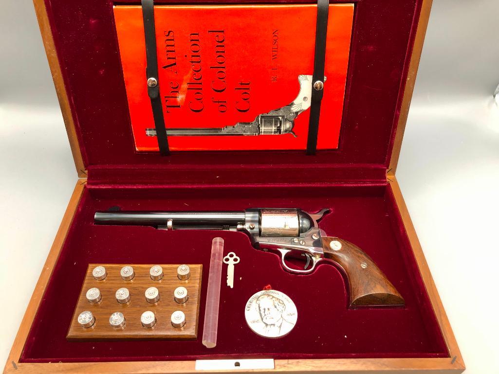 Sesquicentennial Colt Single Action Army Commemorative Revolver: For your collection is a Colt Single Action Revolver. This revolver is a tribute to the 150th anniversary of Colonel Sam Colt's birth. It is an exquisite revolver made in a limited edition of 5000. In