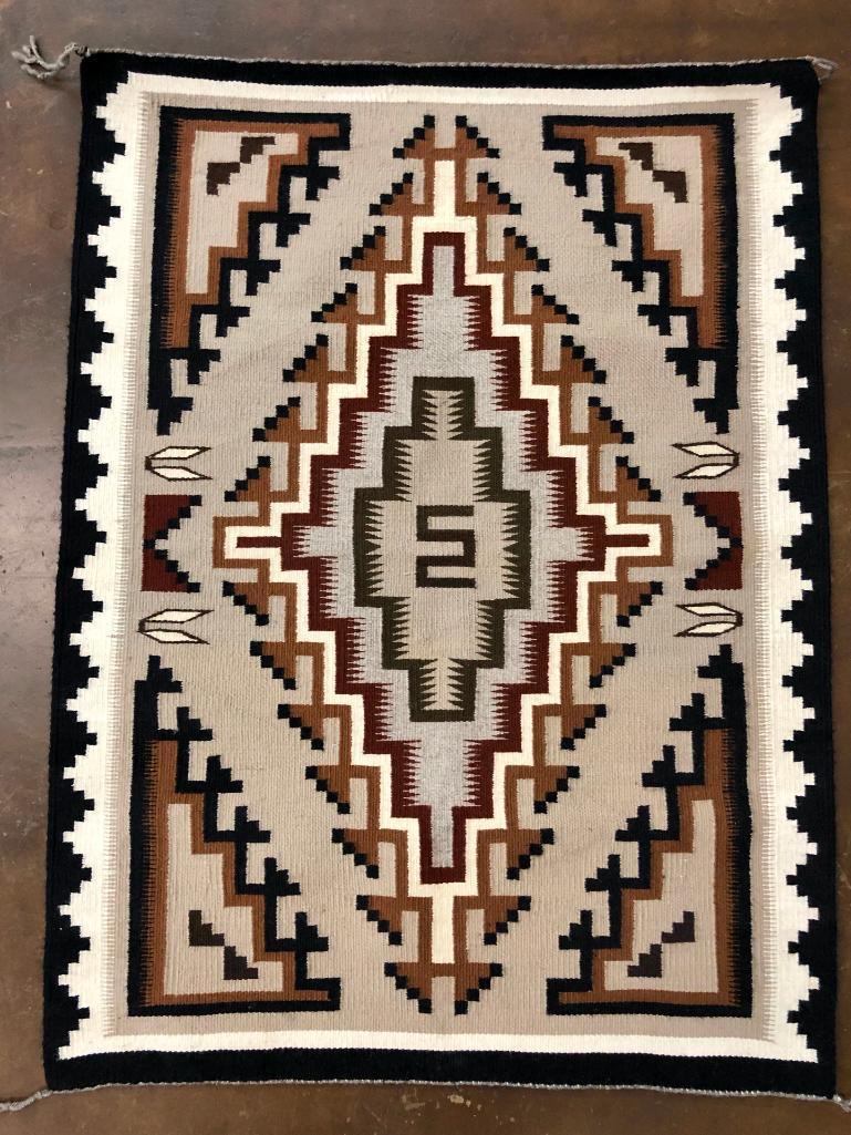 Vintage Two Grey Hills Navajo Textile (1 of 6)