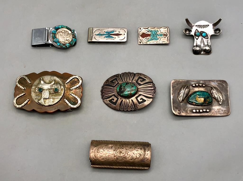 Group of Miscellaneous Buckles, Money Clips, Lighter Covers, Etc (1 of 20)
