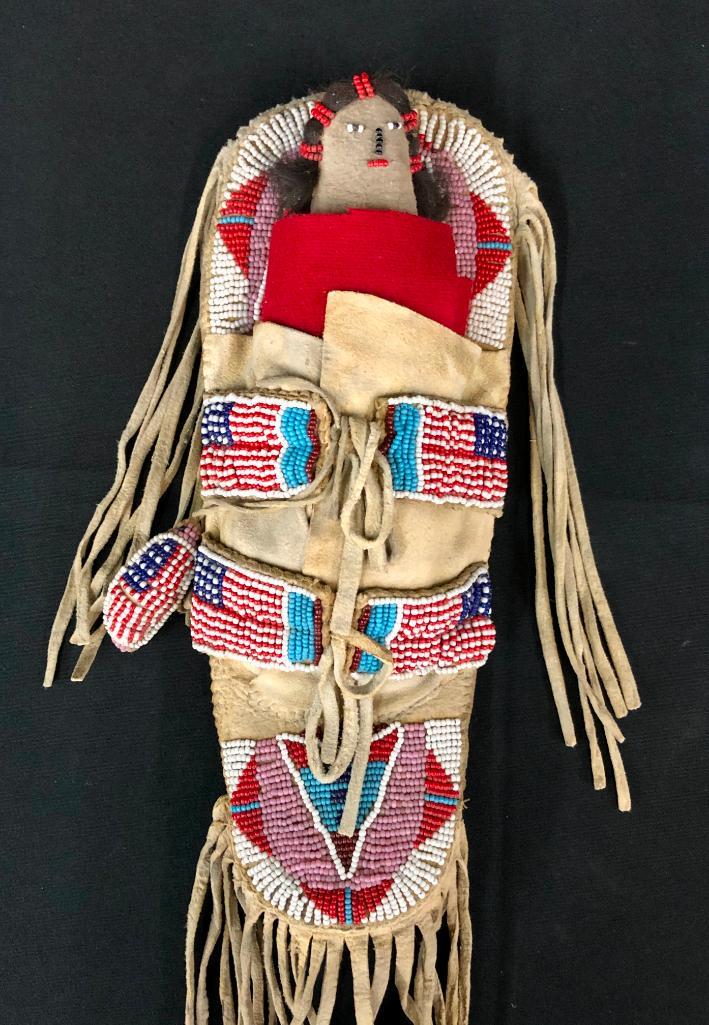 Vintage Flag Themed Cradle & Doll (Beaded) (1 of 10)