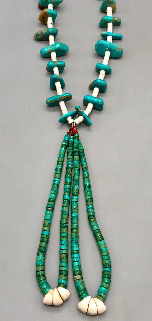 Turquoise and Shell Necklace with Natural Joclas (1 of 12)
