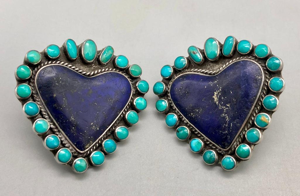 Federico Jemenez Lapis and Turquoise Earrings (1 of 6)