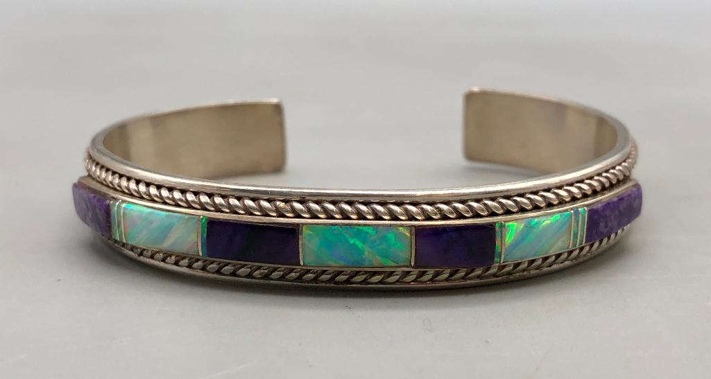 Sugilite and Opal Inlay Bracelet (1 of 9)