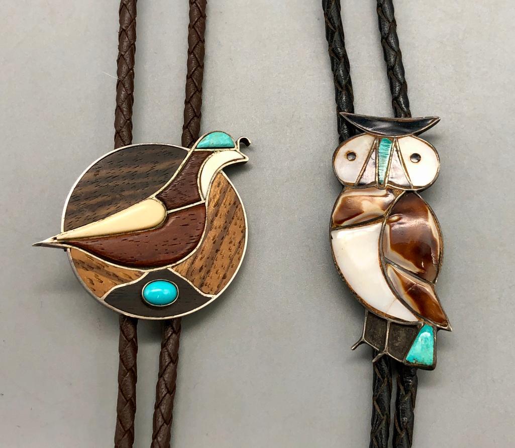 2 Vintage Inlay Bolo Ties (1 of 10)