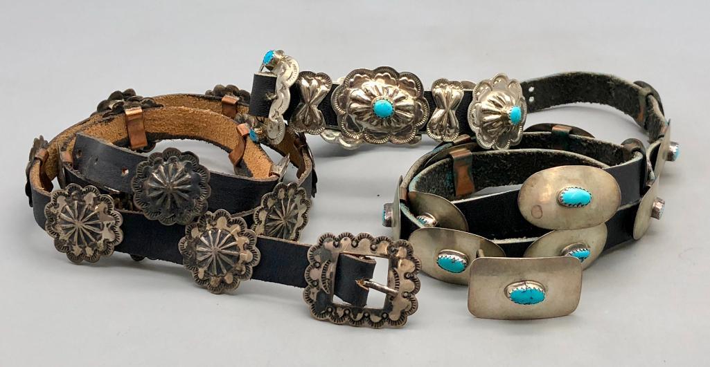 Group of 2 Hat Bands (one is nickel) & Concho Style Bracelet (1 of 12)