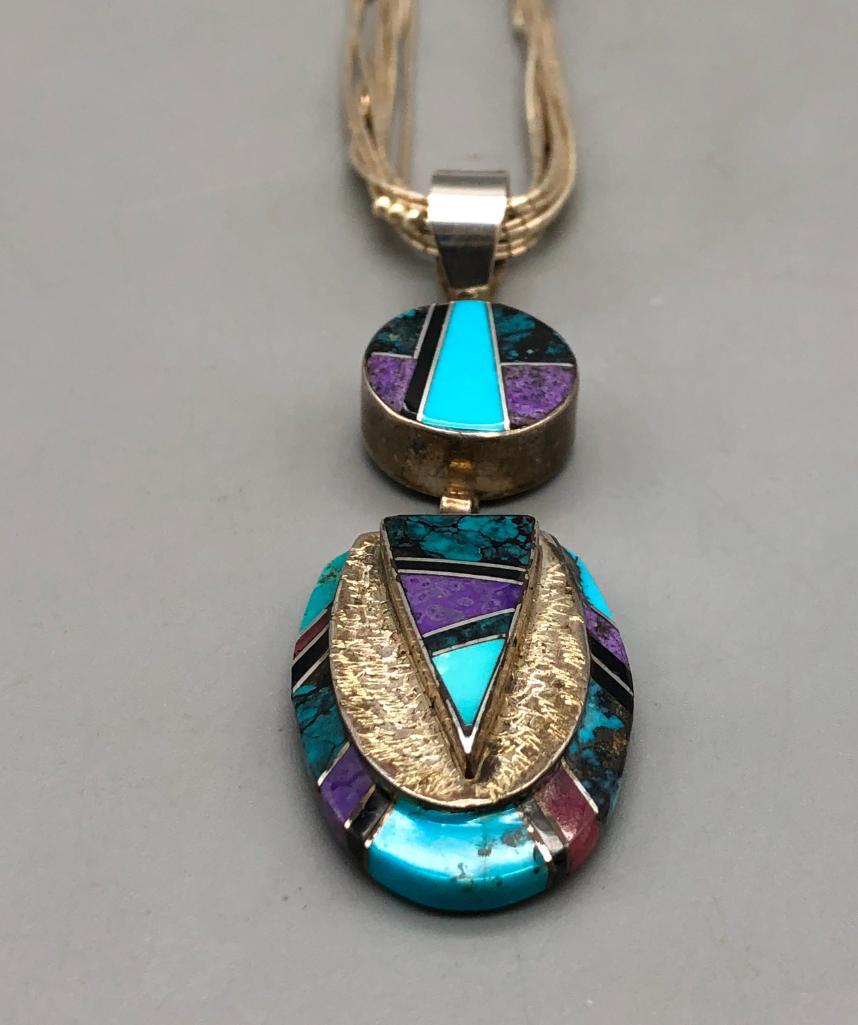 Multi-Stone Inlay Pendant - Yazzie (1 of 14)