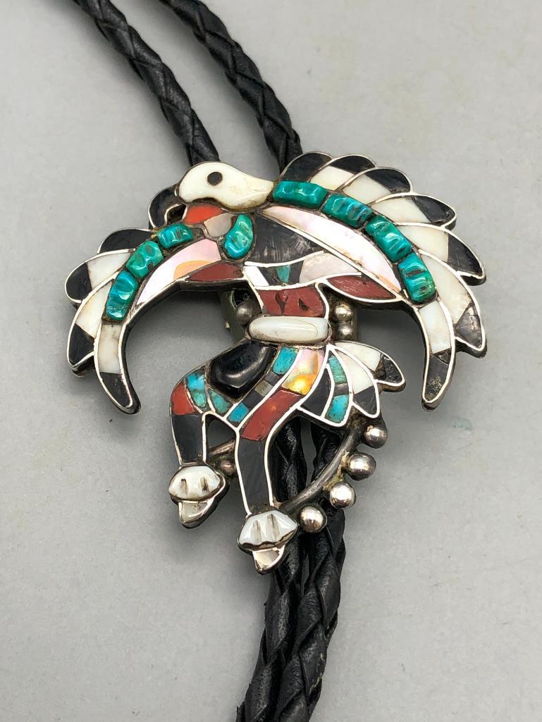 Vintage Eagle Dancer Themed Inlay Bolo (1 of 7)