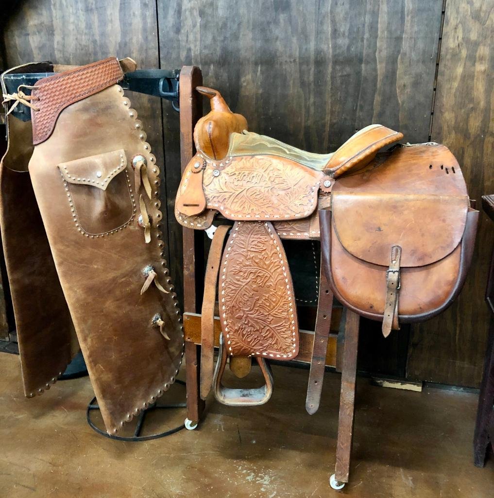 Vintage Saddle, Chaps, & Saddle Bags (1 of 20)