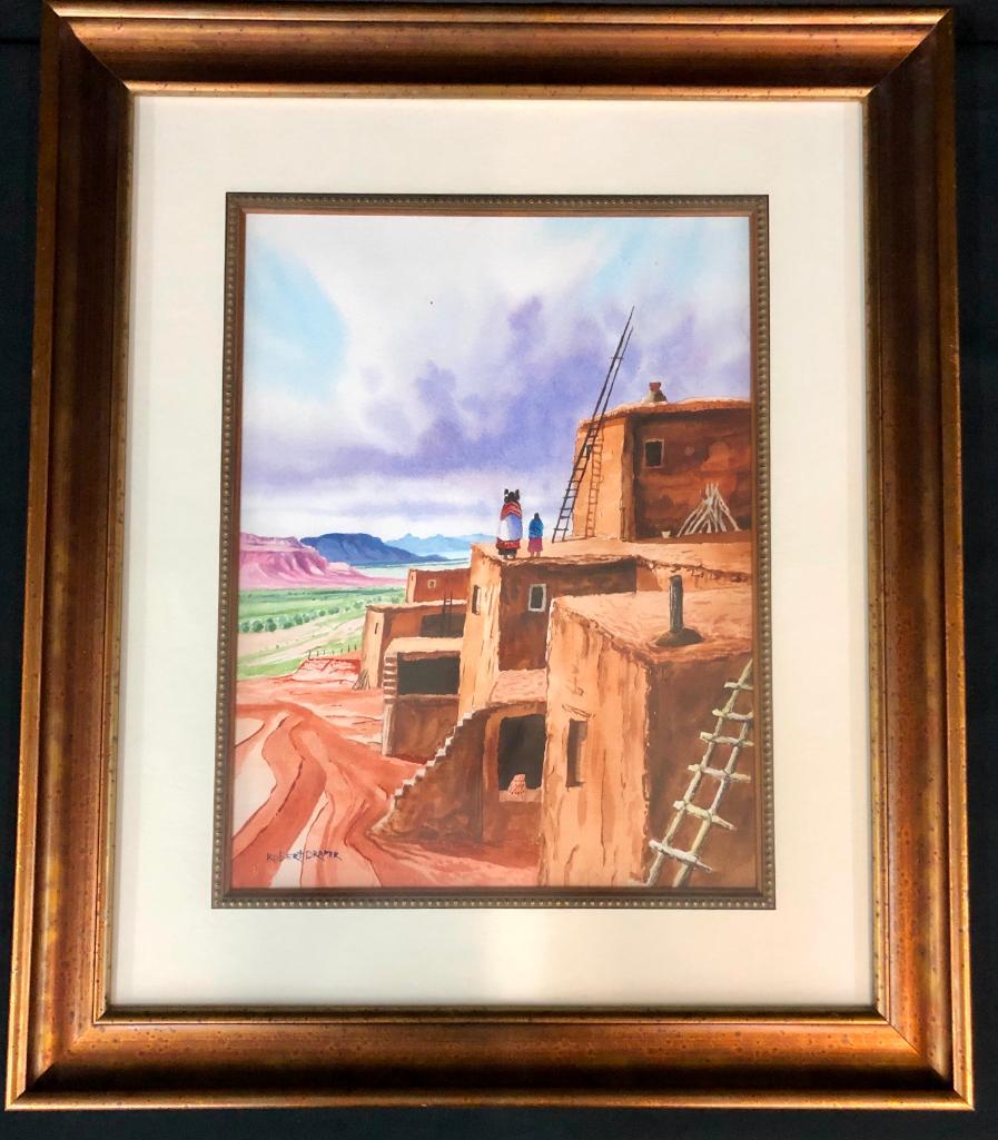 Original Painting by Robert Draper: Offered here for your consideration is an original painting by Robert Draper. Robert D. Draper was a Navajo and Hopi/Laguna contemporary artist, known for his watercolor paintings. He often painted re