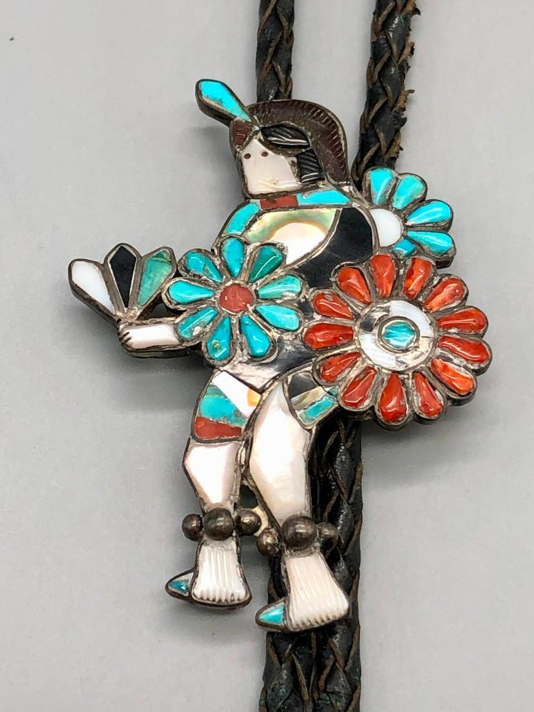 Bird Dancer Inlay Bolo Tie (1 of 10)