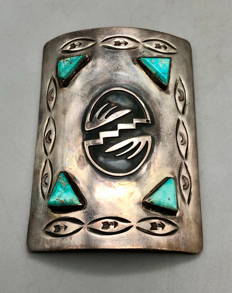 Vintage Four Stone Turquoise and Sterling Silver Ketoh Plate (1 of 7)