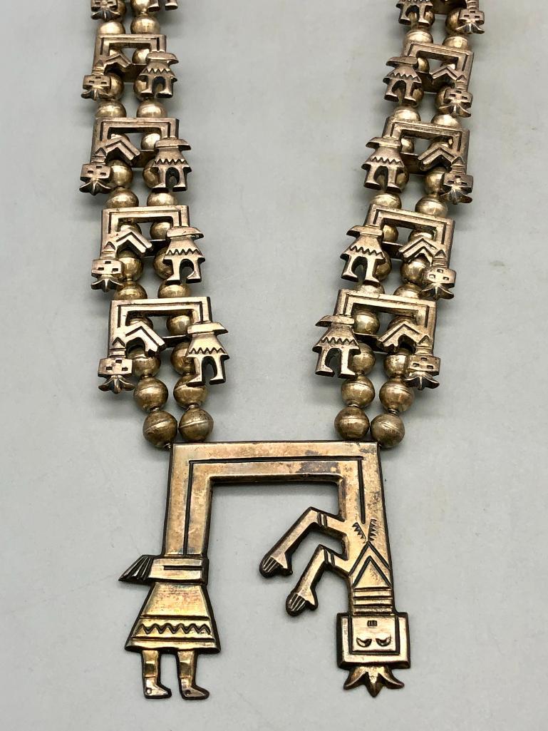 Sterling Silver Rainbow Man Themed Squash Blossom Necklace (1 of 16)