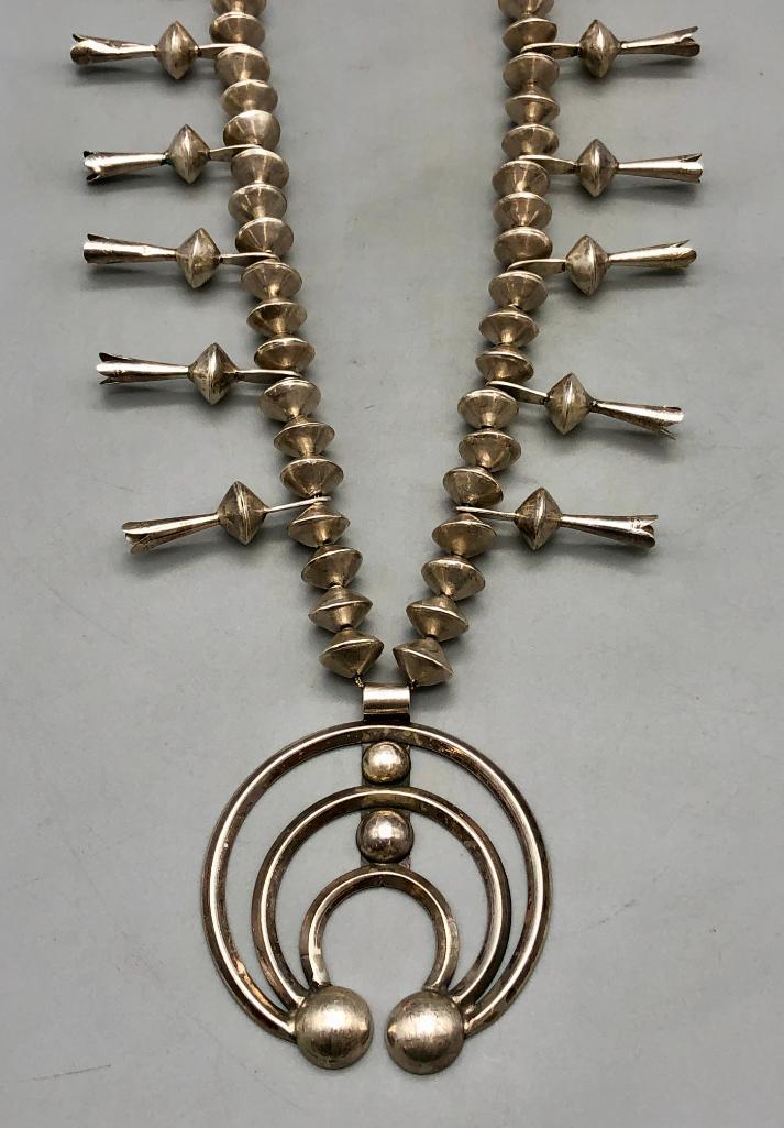 Vintage Sterling Silver Squash Blossom with Handmade Beads (1 of 15)