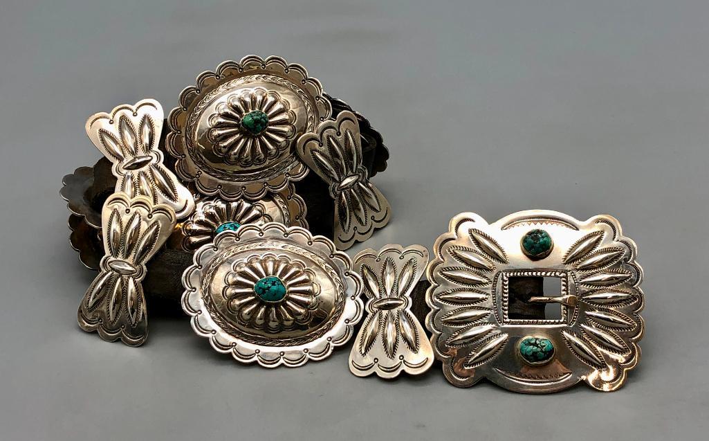 Vintage Turquoise Nugget Concho Belt (1 of 14)