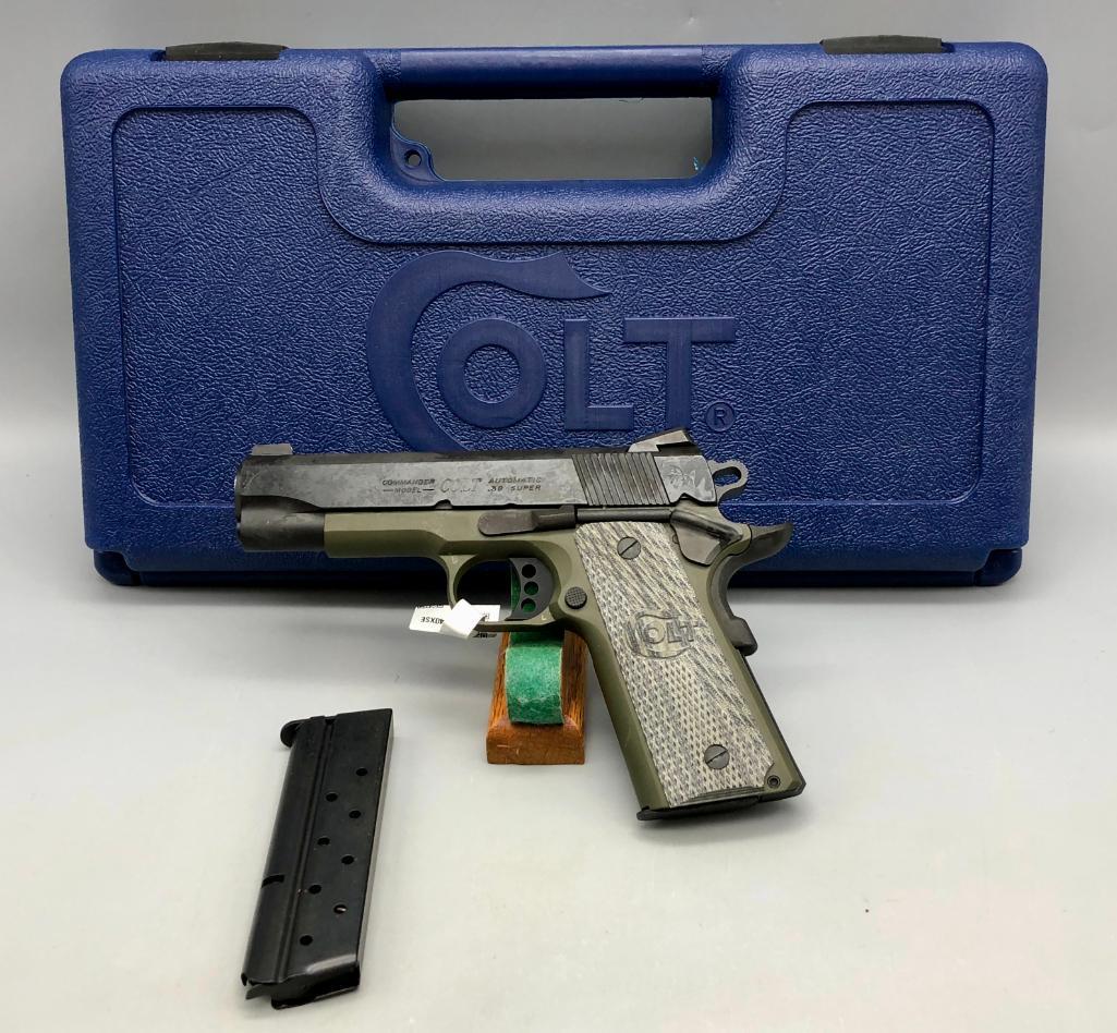 Colt Lightweight Commander Model in .38 Super: For your bidding pleasure is a Colt Lightweight Commander model pistol in .38 Super caliber. This pistol comes new in the box with box, original paperwork, and two magazines. Make it yours today! MAKE