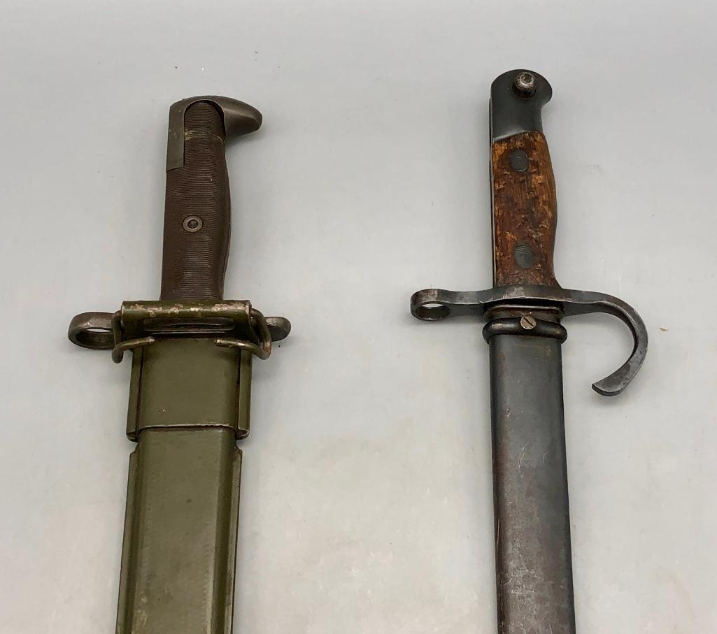 M1 Garand by AFH and a Japanese Bayonet: For your bidding pleasure there is a M1 Garand and also a Japanese Type 30 bayonet. They both have scabbards and appear to be uncut. The AFH has plastic grip panels and is marked with the flaming US b