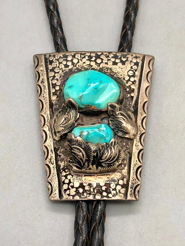 Vintage Simplicio Style Turquoise Bolo Tie (1 of 7)