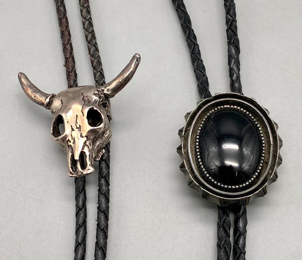 Steer Head And Onyx Bolo Ties (1 of 11)