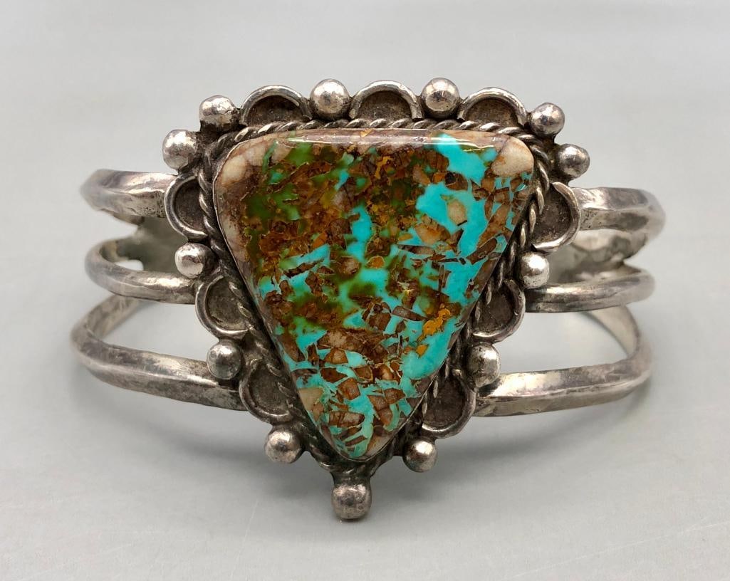 Turquoise And Sterling Silver Bracelet (1 of 8)