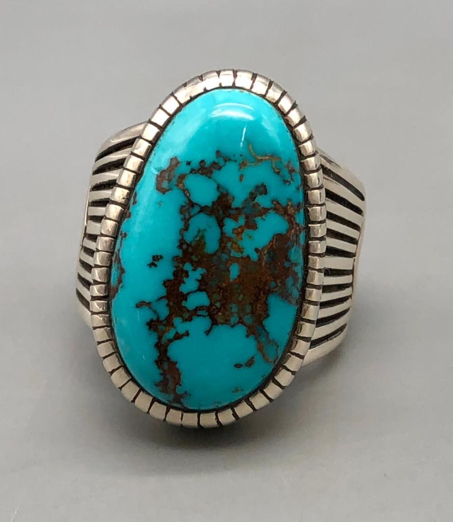 Statement Turquoise Ring By Erick Begay Auction
