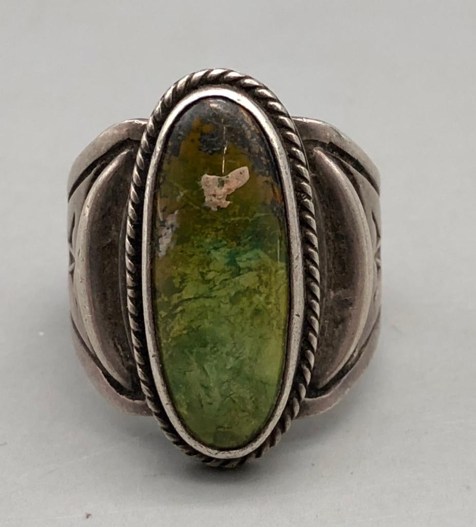 Turquoise And Sterling Sliver Ring By James Pioche Auction