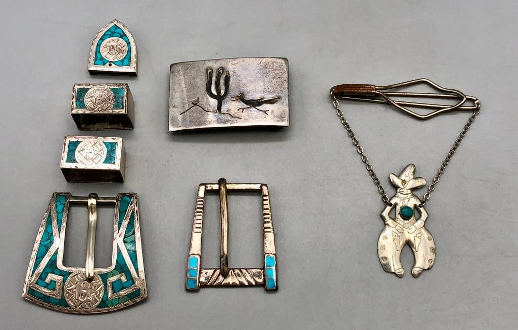 Three Belt Buckles And One Tie Bar (1 of 9)