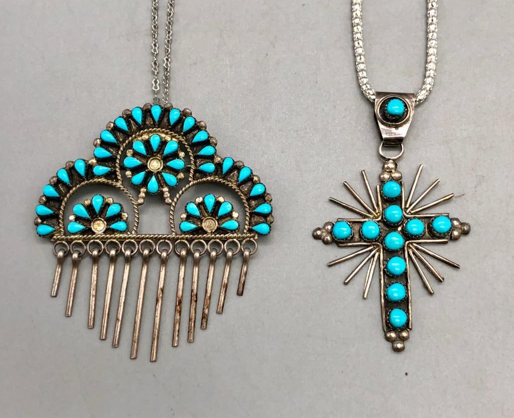 Two Turquoise And Sterling Silver Necklaces (1 of 7)