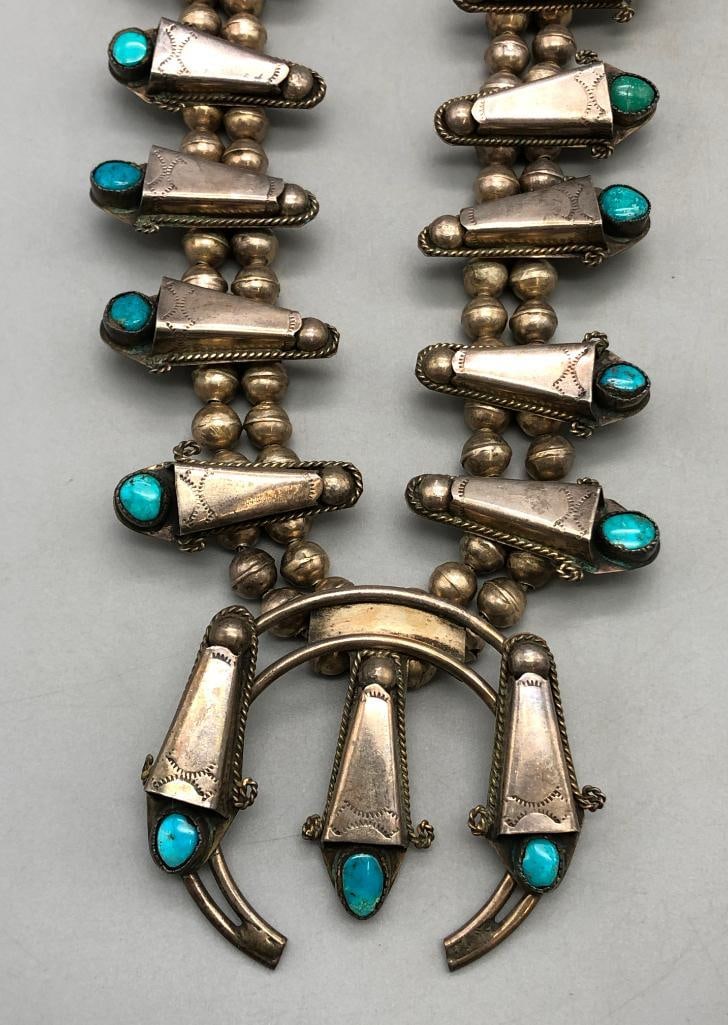 Flower Pot Style Vintage Squash Blossom Necklace (1 of 15)