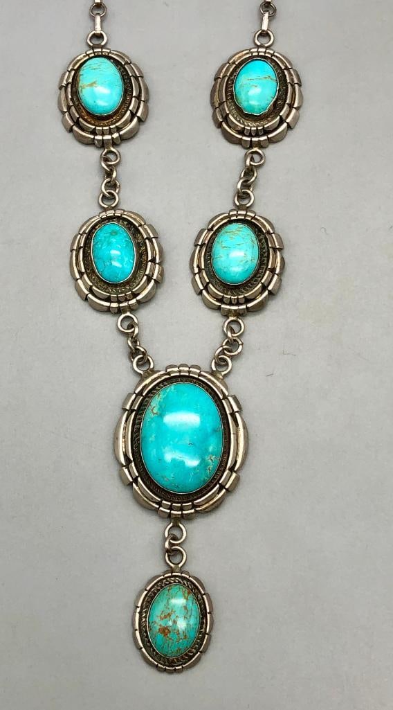 Six Stone Turquoise Necklace By E. Etsitty (1 of 13)