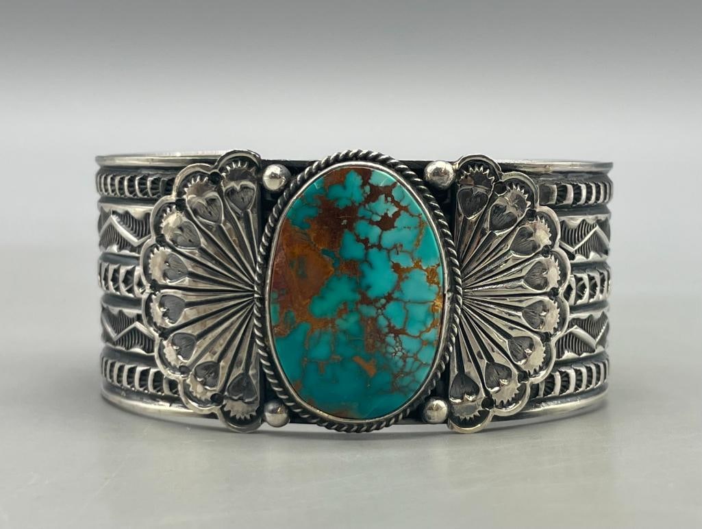 Nice Turquoise And Sterling Silver Bracelet By Sunshine Reeves (1 of 8)