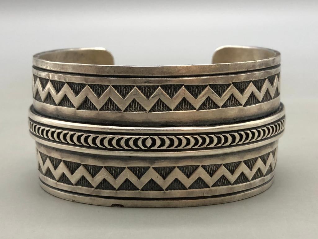 Wide Sterling Silver Bracelet By Randall Joe Tom (1 of 10)