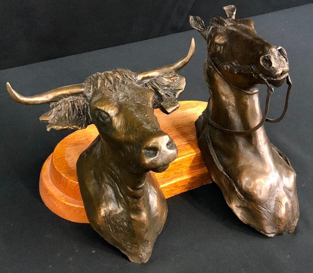 Steer And Horse Hanging Bronzes By Mignery (1 of 13)