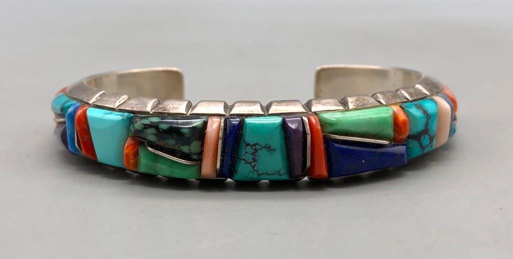 Multi Stone Inlay Bracelet by Lynol Yellowhorse (1 of 10)