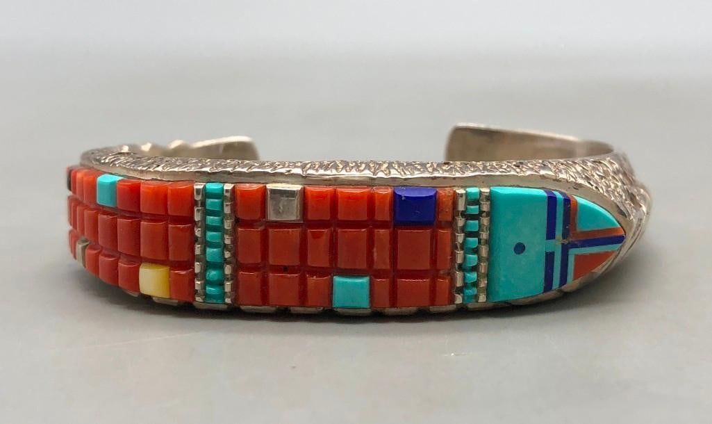 Corn Themed Figural Inlay Bracelet by Wilbert Manning (1 of 10)