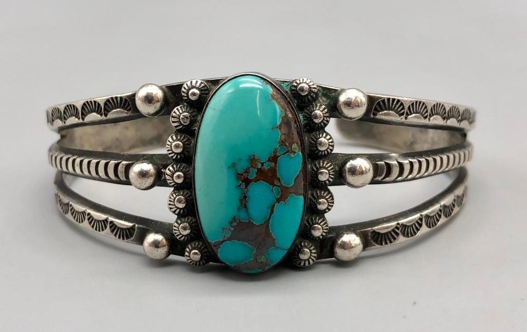 Nice Handmade Bracelet with Great Turquoise (1 of 8)