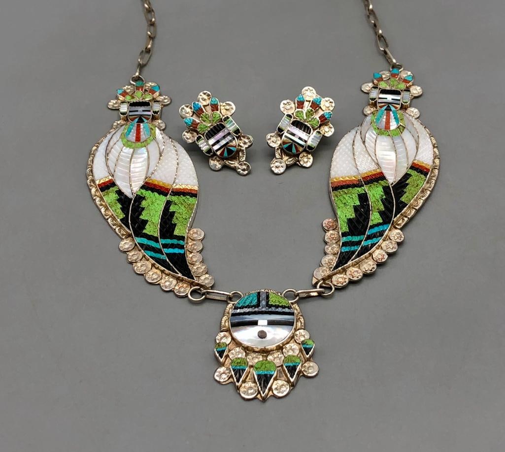 Eldred Martinez Cornmaidens Inlay Necklace And Earrings Set (1 of 15)