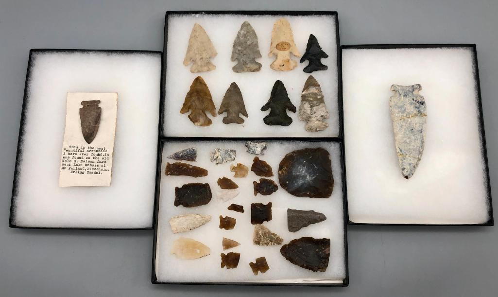Four Framed Arrowhead Displays (1 of 11)